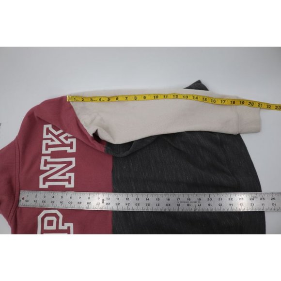 PINK Victoria's Secret women’s L 1/4 zip fleece pullover colorblock logo - Picture 5 of 10